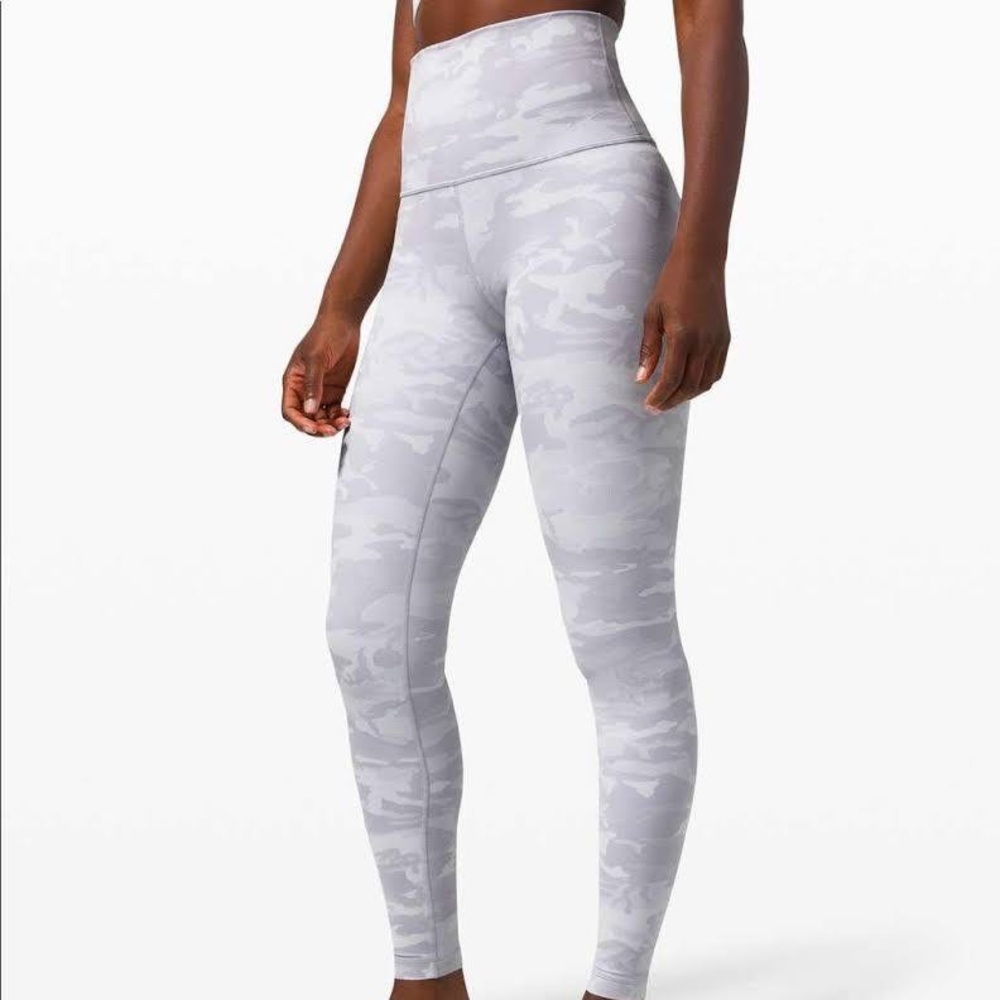 Lulu Lemon Wunder Under White Camo Leggings